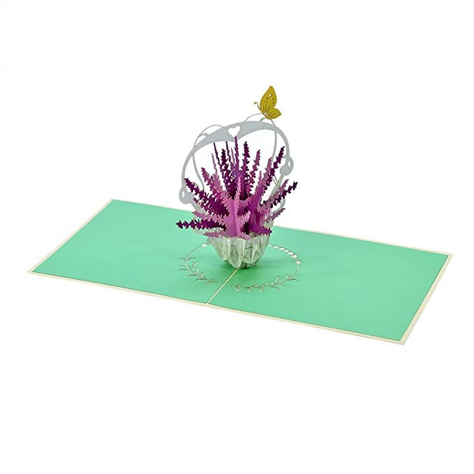 Lavender Basket 3D Pop Up Card - Spring Collection