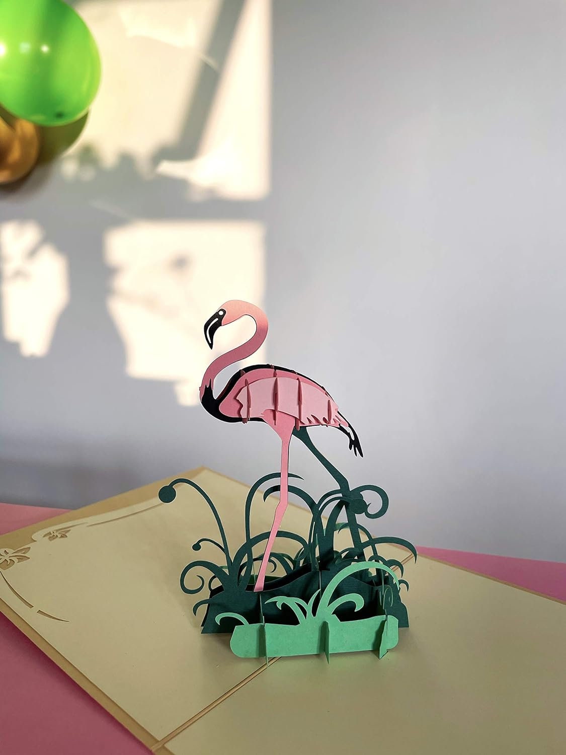Pink Flamingo 3D Pop Up Card - Spring Collection