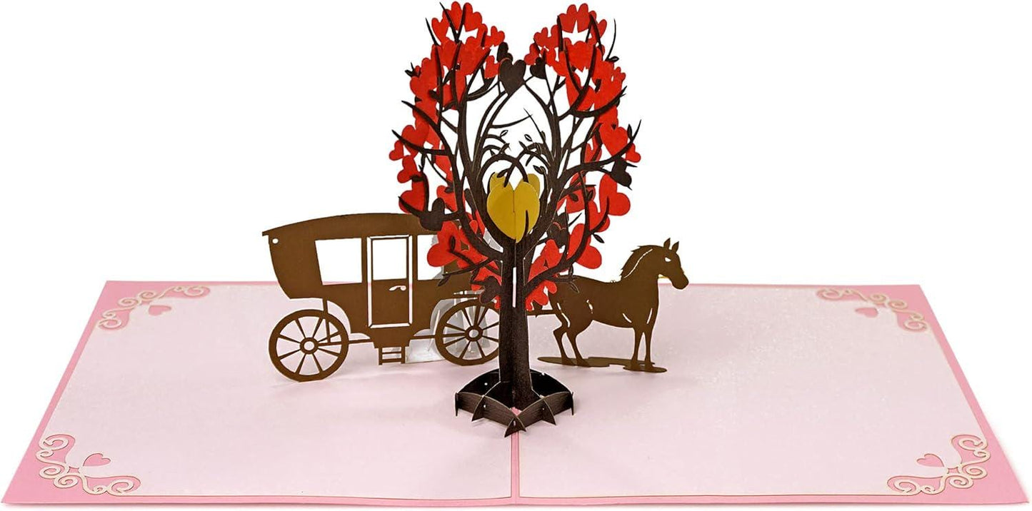 Fairytale Love Carriage 3D Pop Up Card
