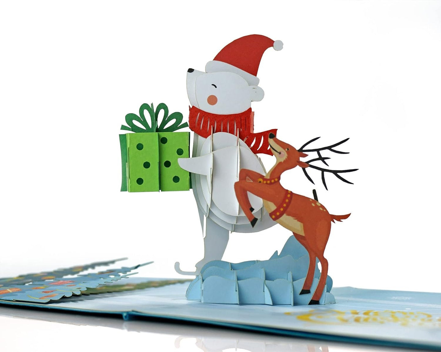 Christmas Bear and Reindeer 3D Pop Up Card