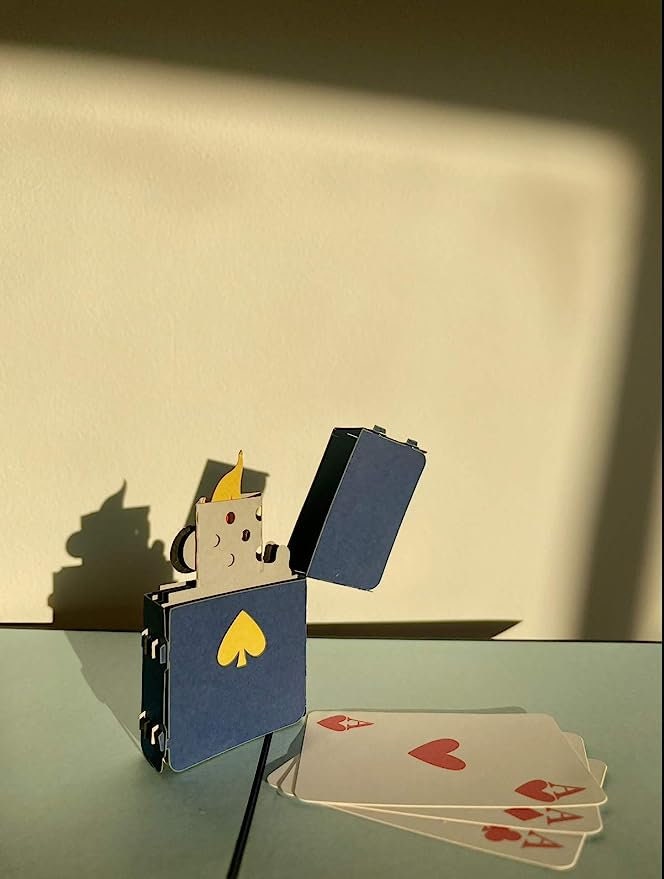 Zippo Lighter Playing Cards 3D Pop Up Card