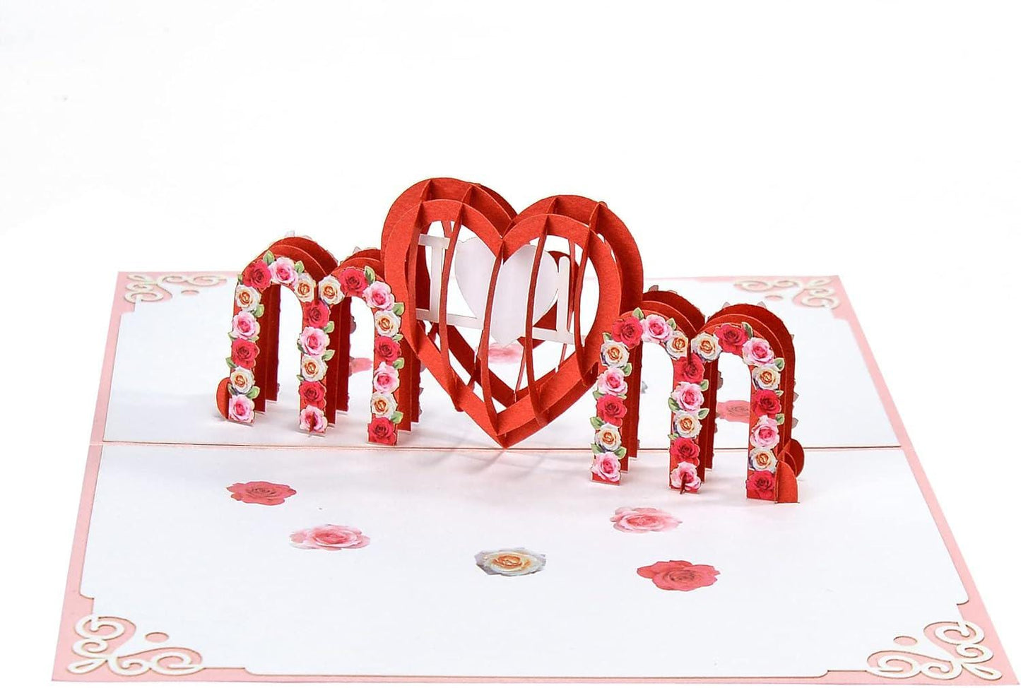 MOM Love Heart 3D Pop Up Card - Mother's Day