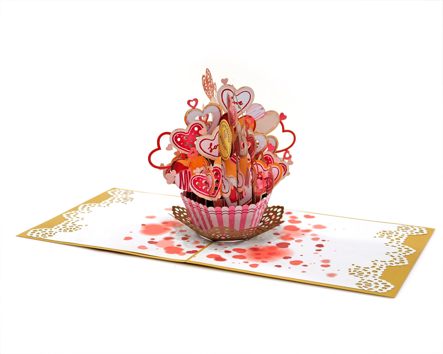 Love Heart Cupcake 3D Pop Up Card
