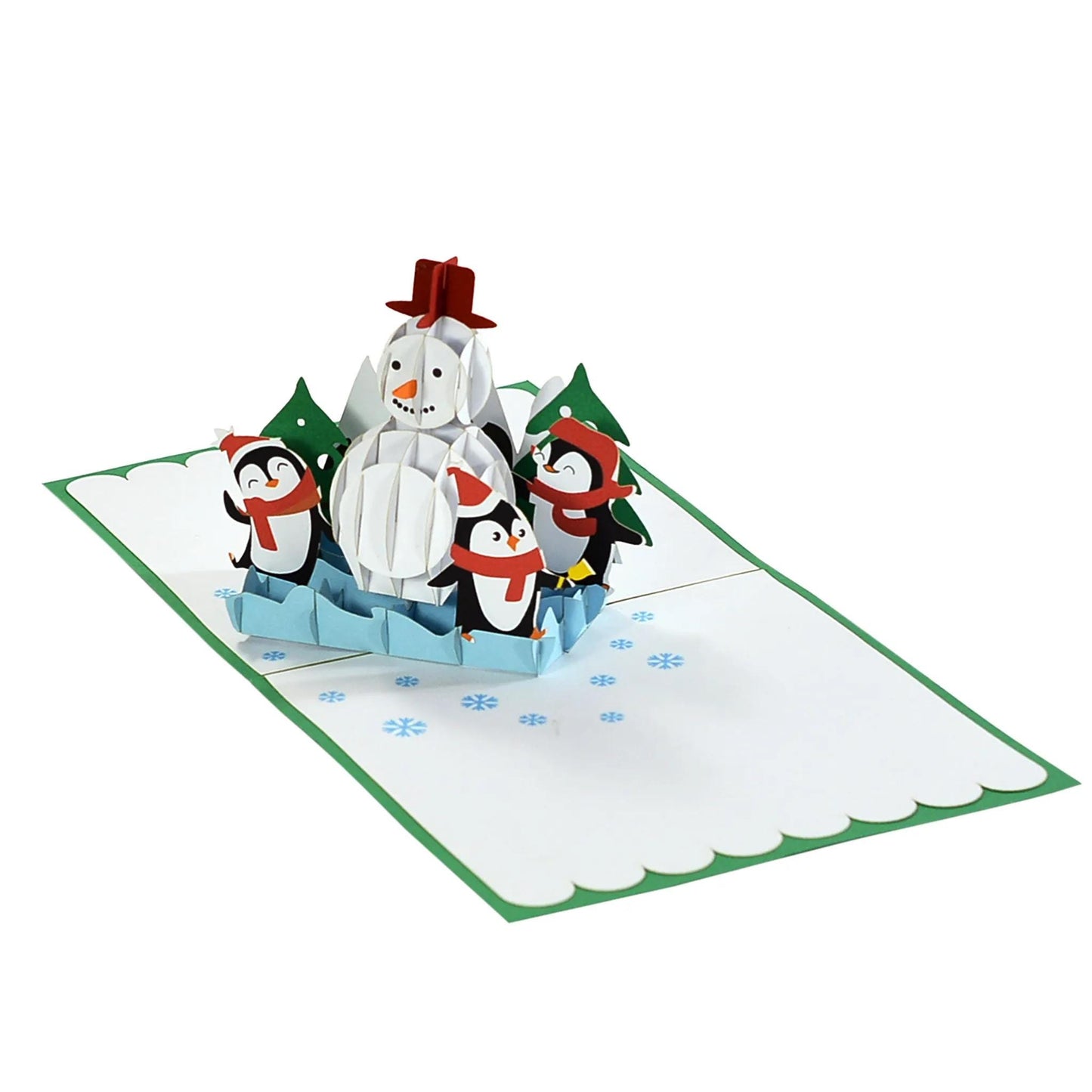 Snowman and Penguins 3D Christmas Pop Up Card