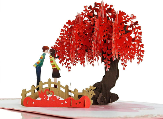 Couple Kiss 3D Pop Up Card - Romantic Valentine's Gift