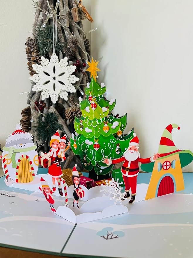 Santa Claus Family Christmas 3D Pop Up Card
