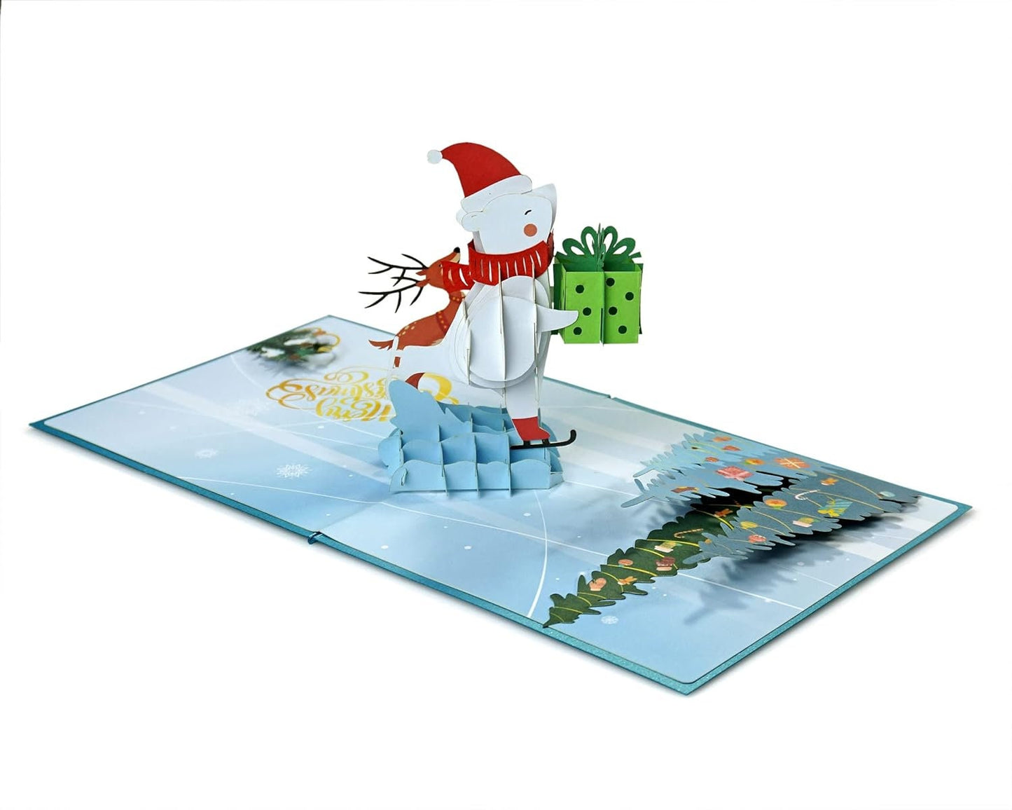 Christmas Bear and Reindeer 3D Pop Up Card