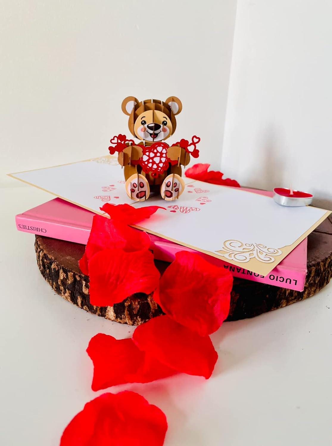 Love Teddy Bear 3D Pop Up Card