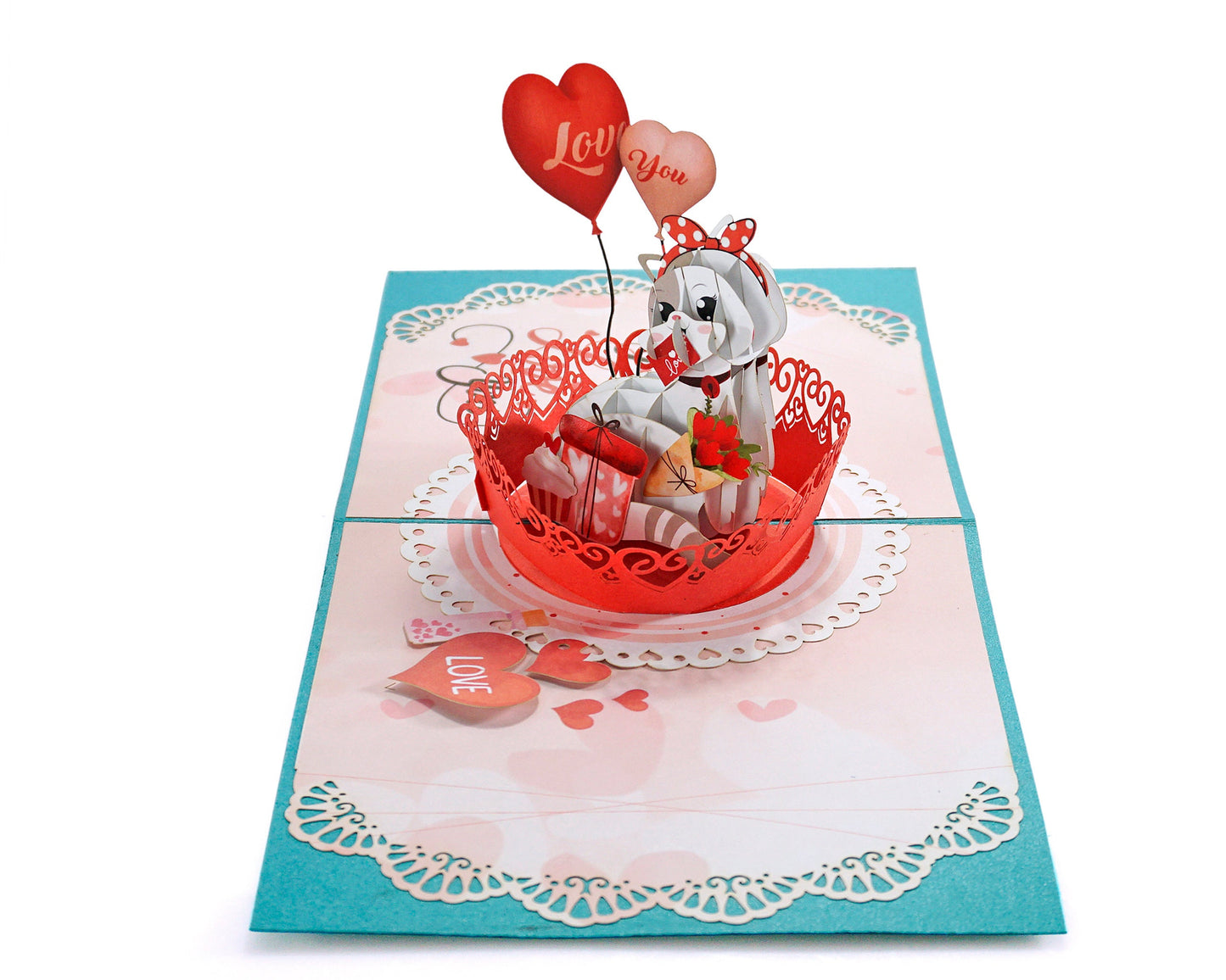 Love Cat 3D Pop Up Card - Valentine's Collection