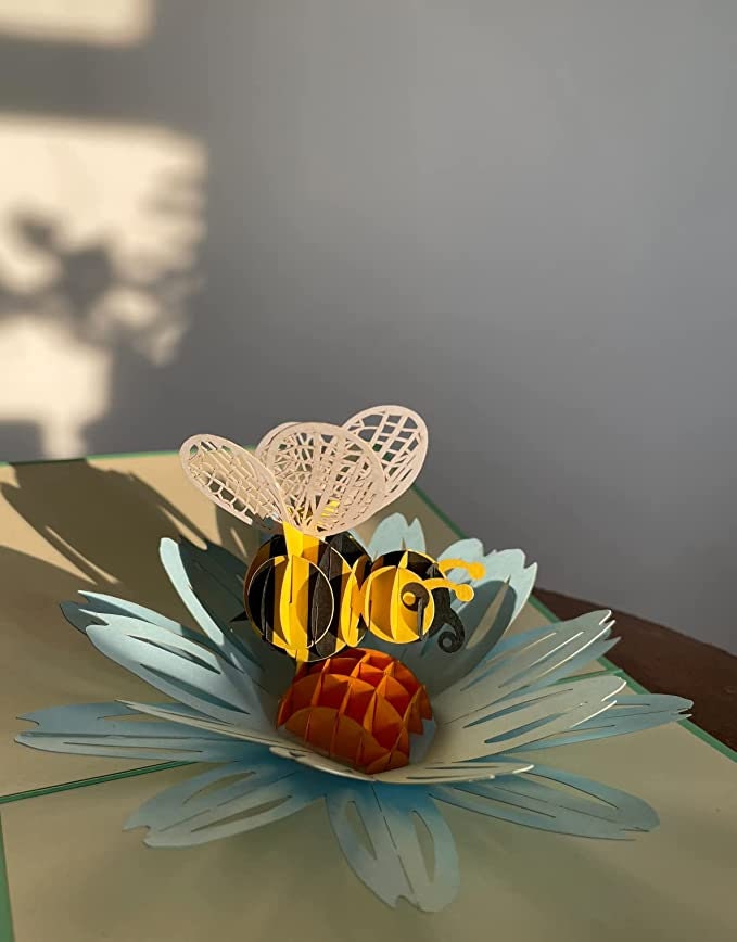 Bumble Bee Flower 3D Pop Up Card - Spring Collection