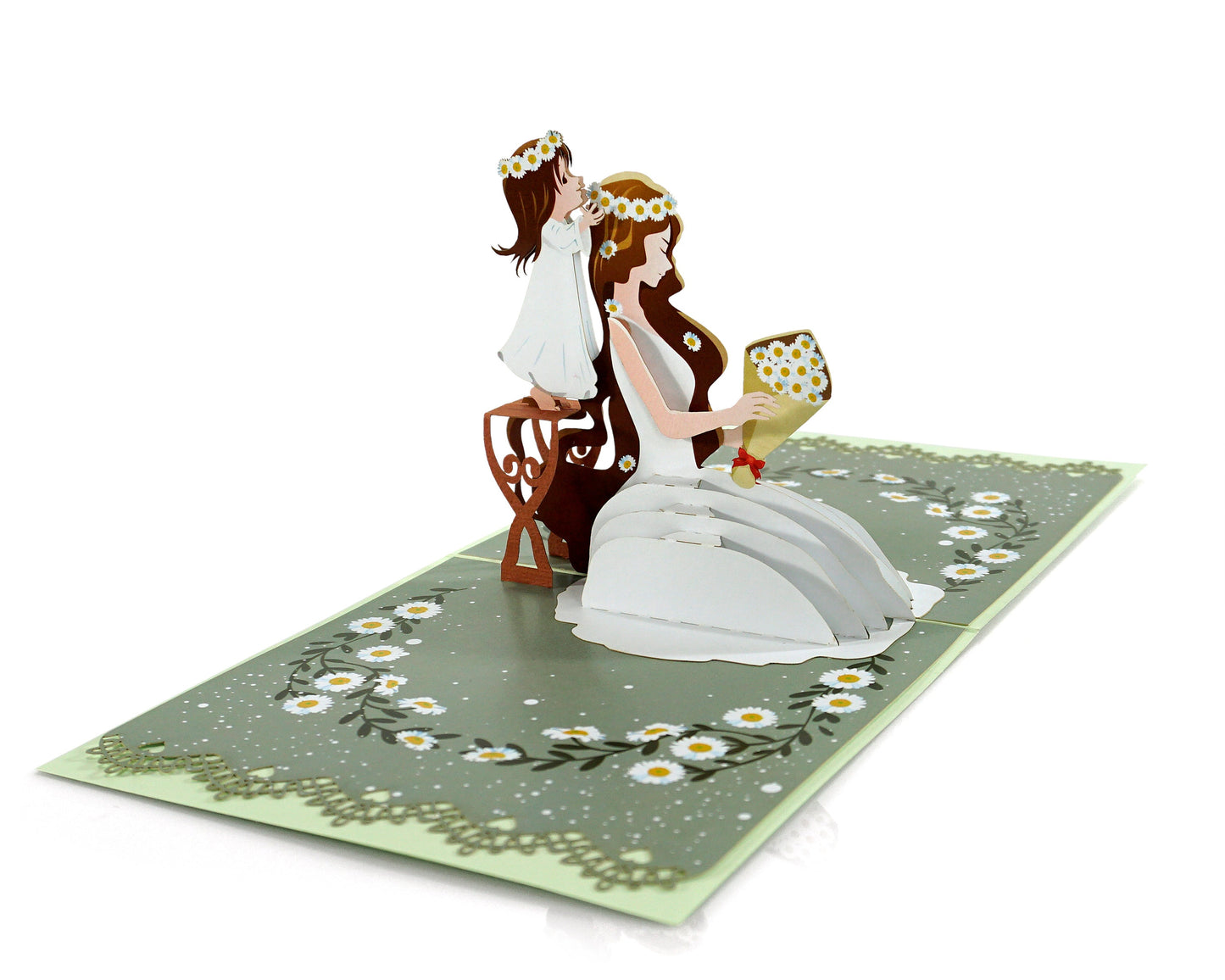 Daisies Crown Mum and Daughter 3D Pop Up Card