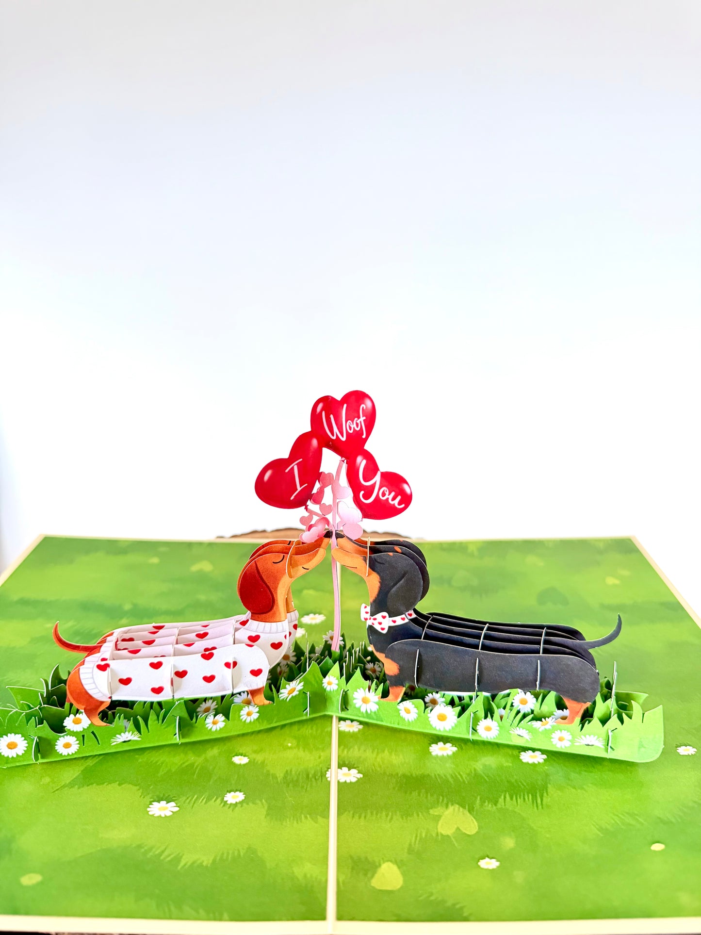 Dachshund Couple Love 3D Pop-Up Card