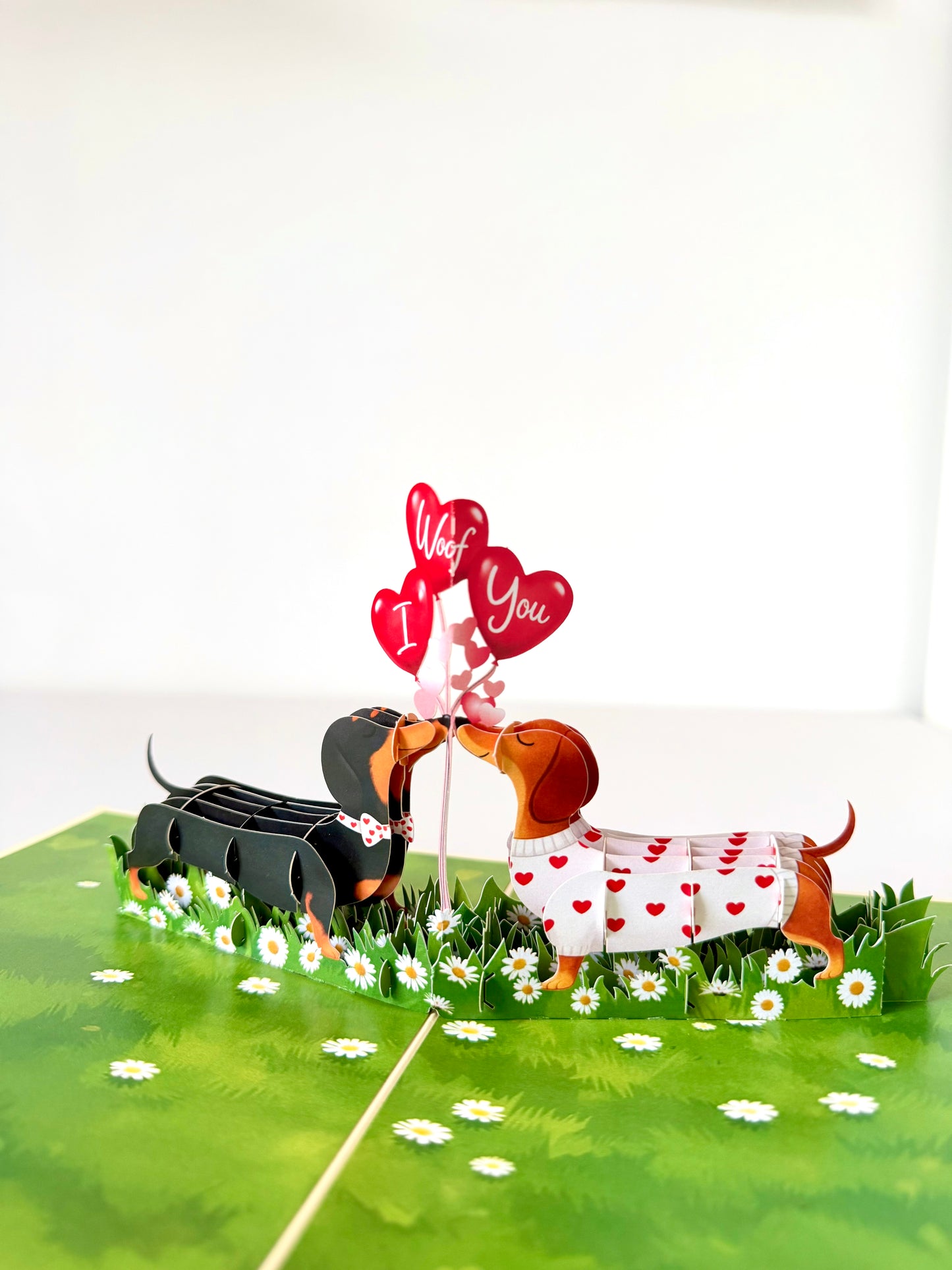 Dachshund Couple Love 3D Pop-Up Card