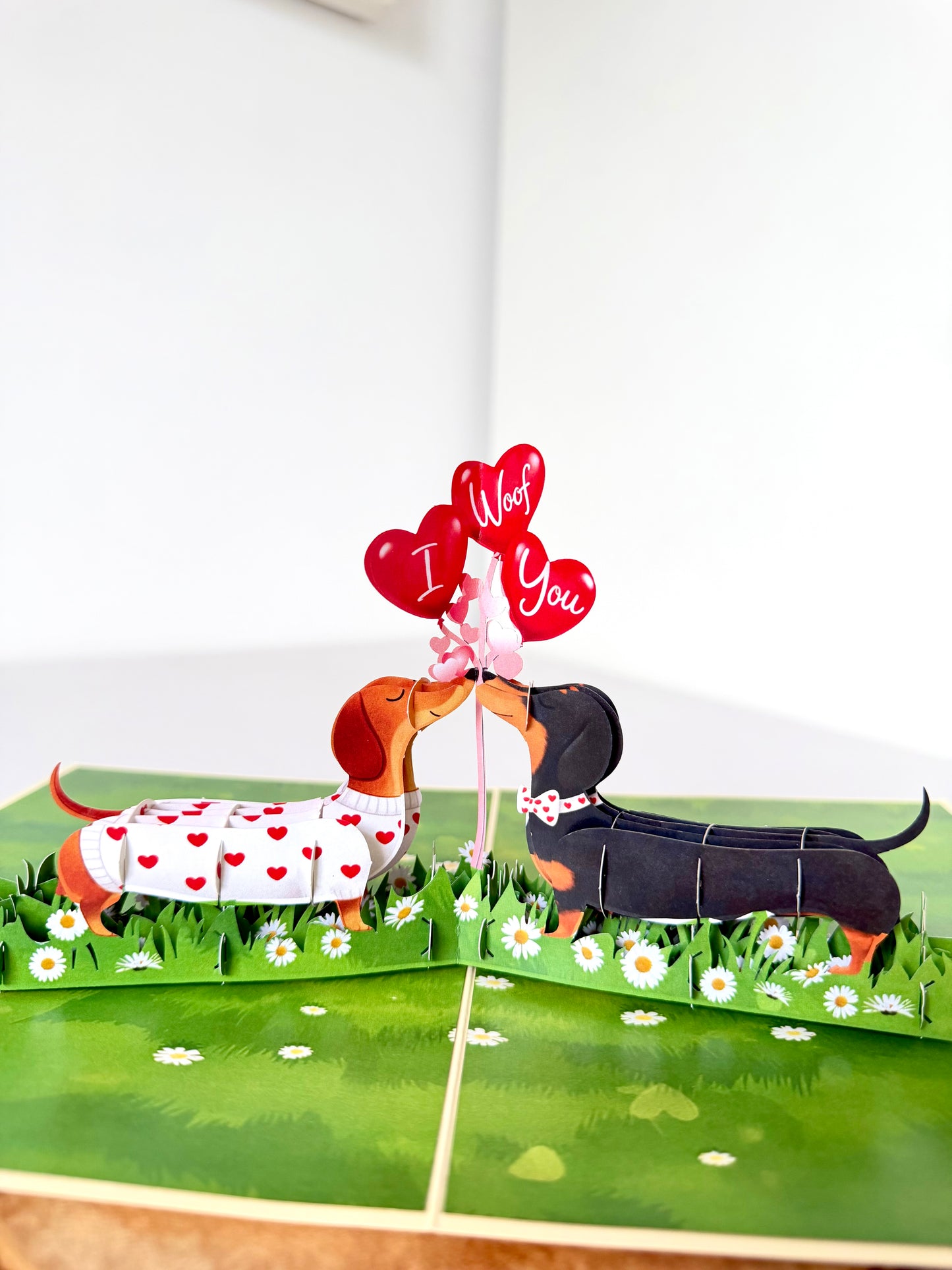Dachshund Couple Love 3D Pop-Up Card