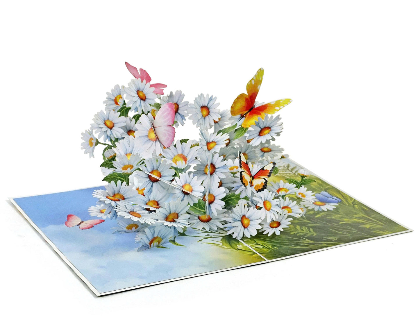 3D Pop Up Daisy Card – Butterfly Meadow Spring Scene