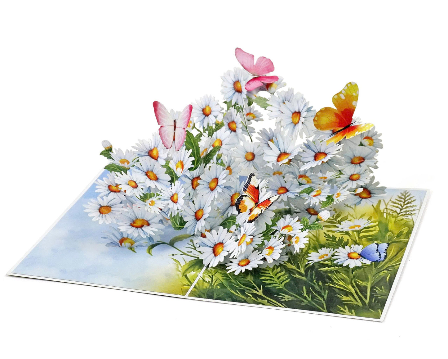 3D Pop Up Daisy Card – Butterfly Meadow Spring Scene