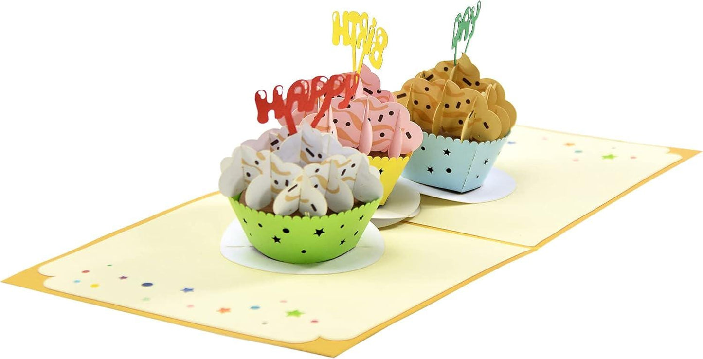Happy Birthday Cupcake 3D Pop Up Card