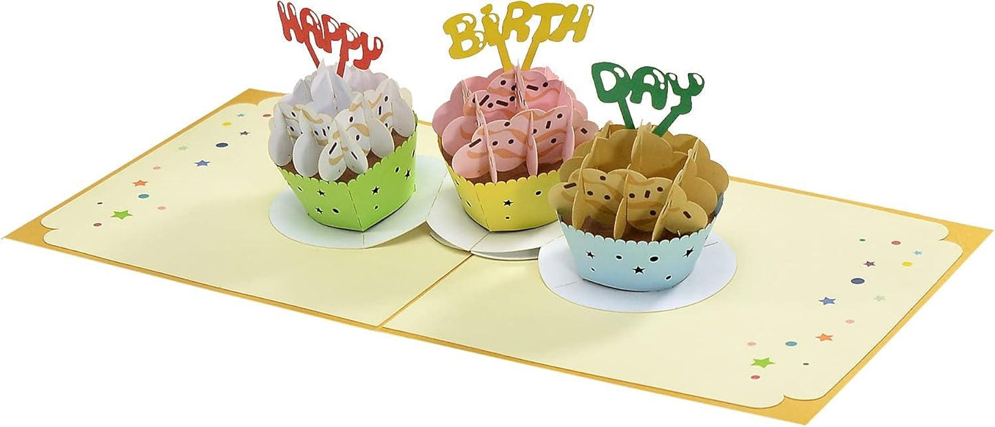 Happy Birthday Cupcake 3D Pop Up Card