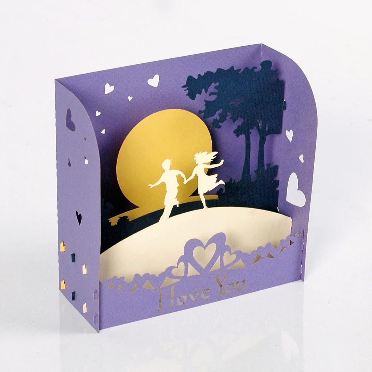 Romantic Couple Moonlight 3D Box Card