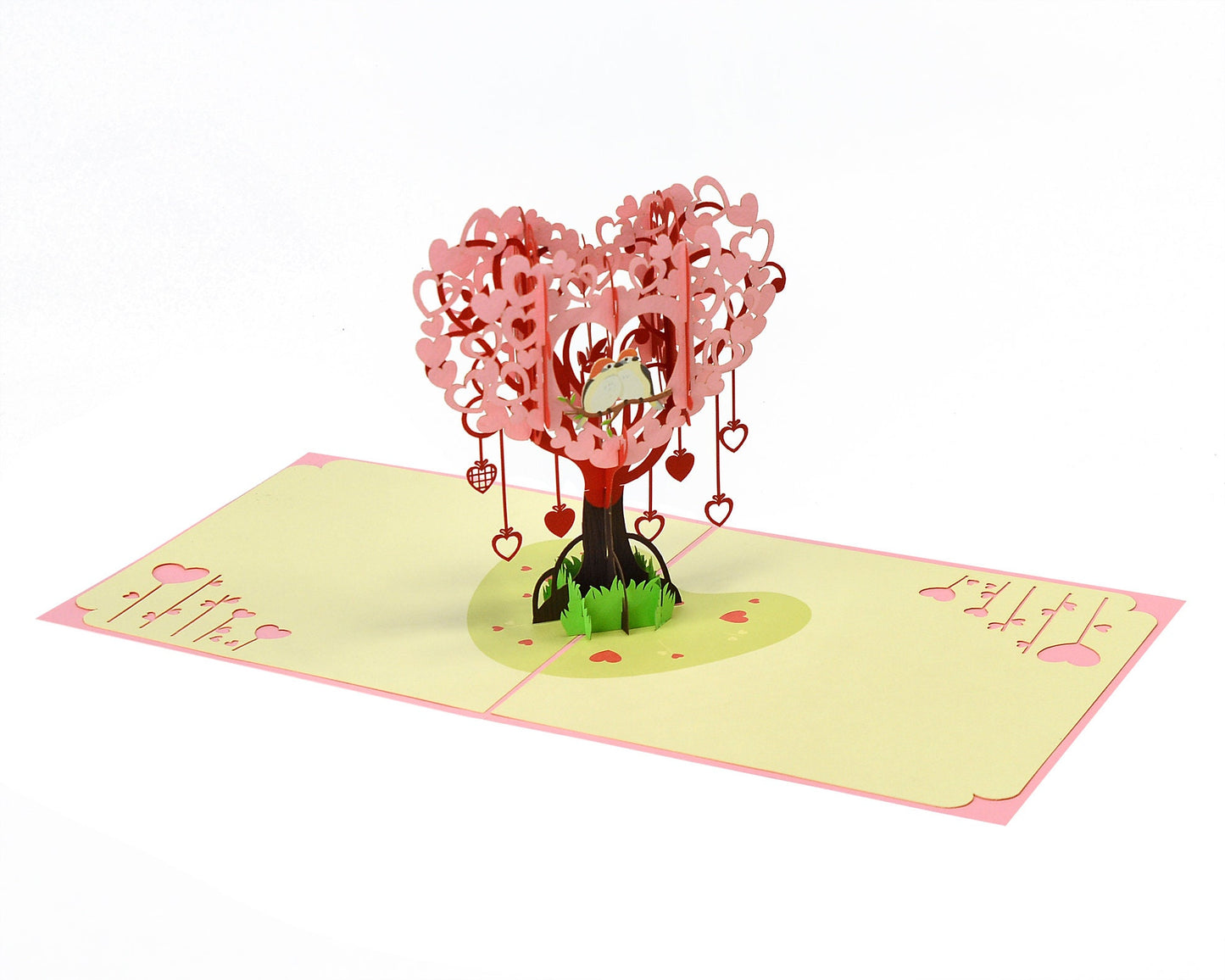 Love Birds in Heart Tree 3D Pop Up Card