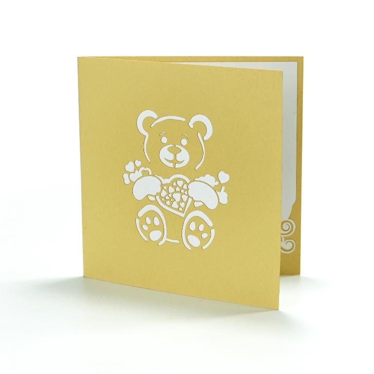 Love Teddy Bear 3D Pop Up Card