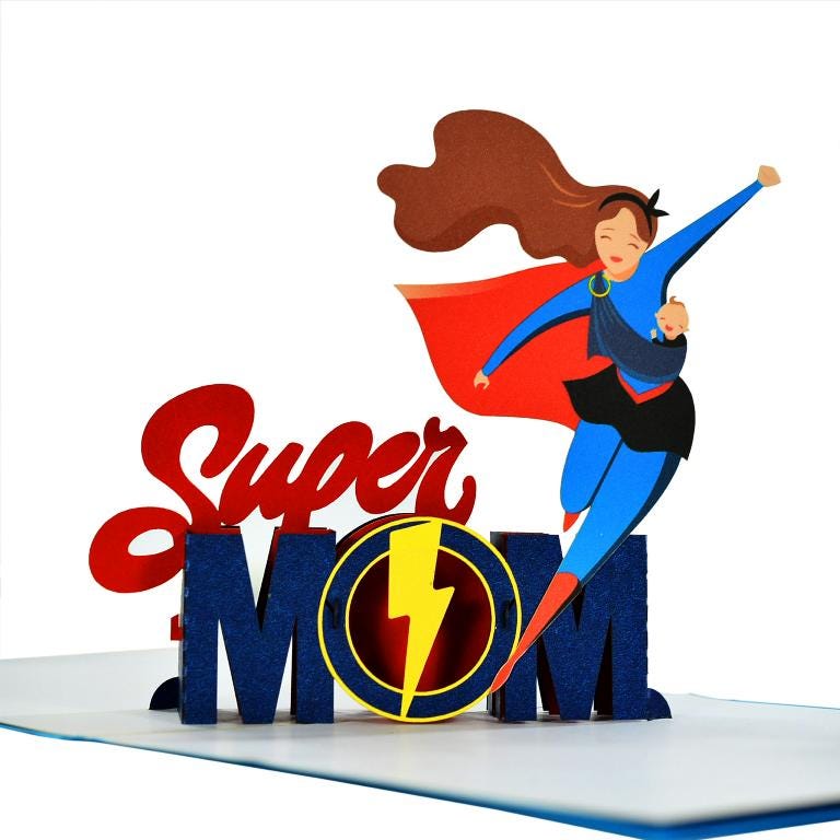 Super-mom 3D Pop Up Card - Mother's Day Gift