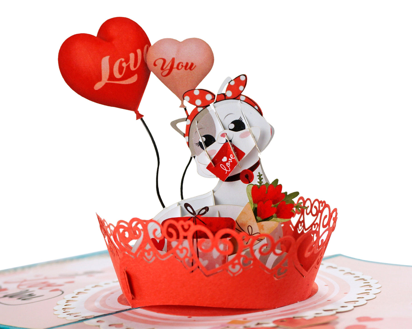 Love Cat 3D Pop Up Card - Valentine's Collection