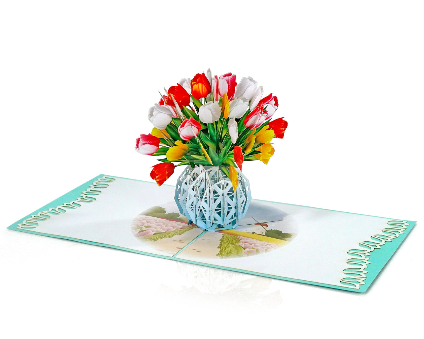 Tulip Basket 3D Pop Up Card - Spring Collection