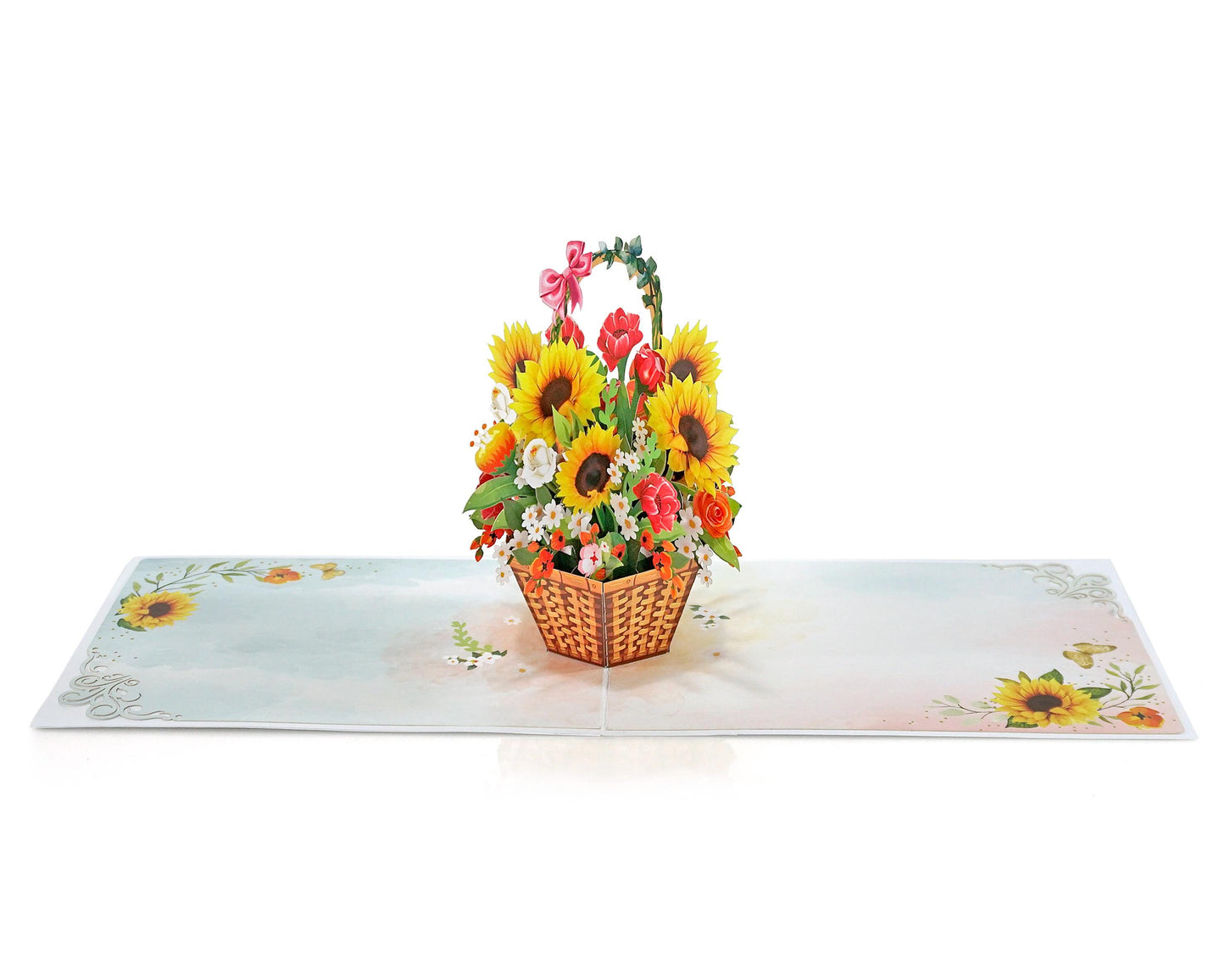 Sunflower Basket 3D Pop Up Card - Spring Bouquet