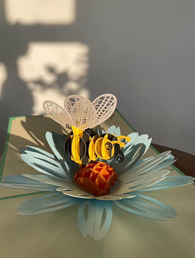 Bumble Bee Flower 3D Pop Up Card - Spring Collection