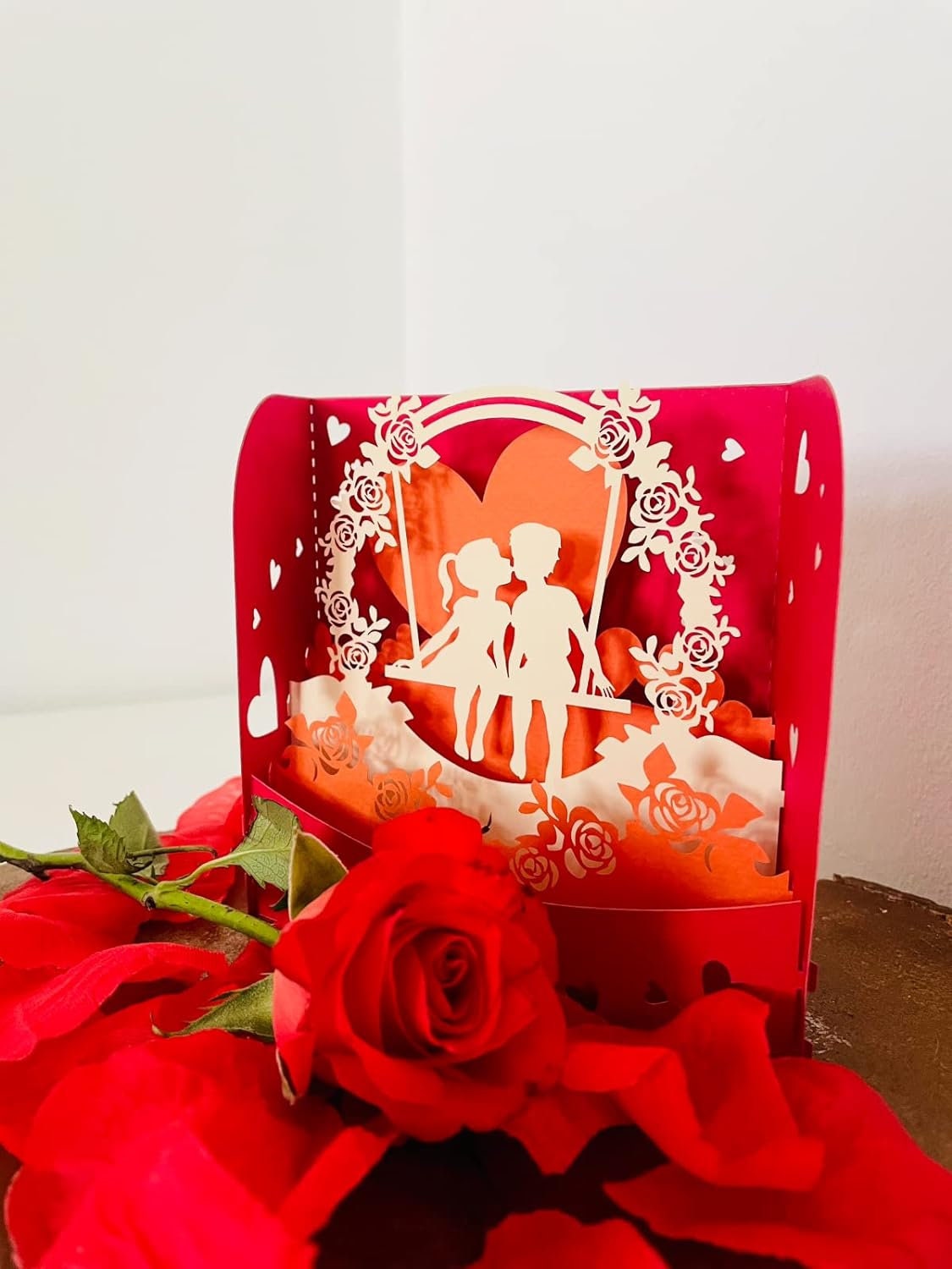 Kiss on Swing 3D Box Card - Valentine's Love Collection