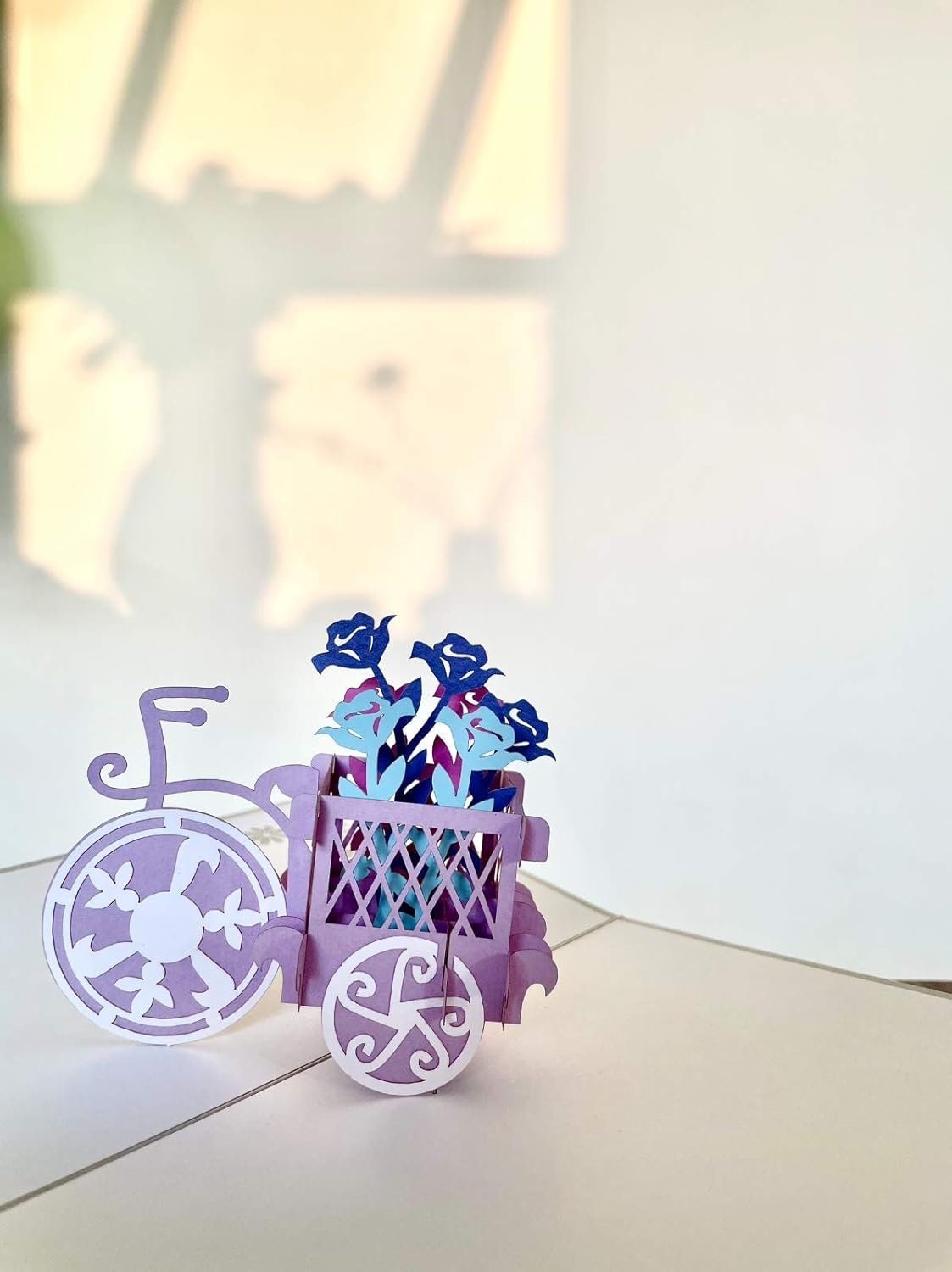 Flower Tricycle Basket 3D Pop Up Card - Spring Collection