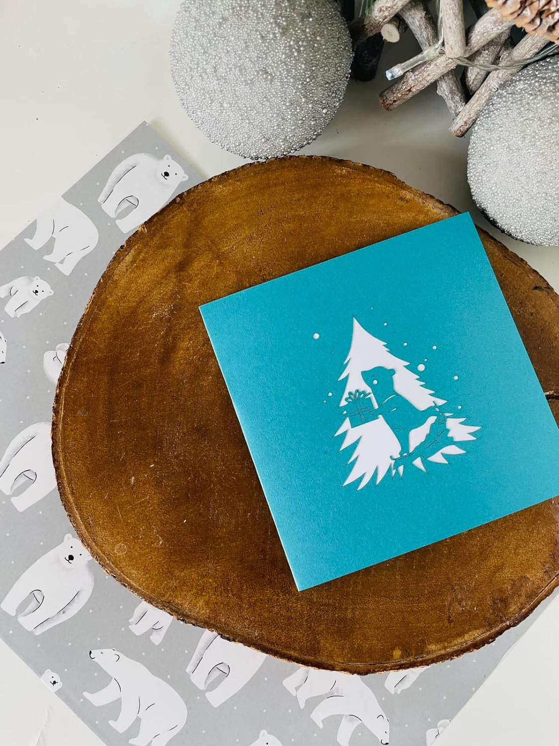 Christmas Bear and Reindeer 3D Pop Up Card