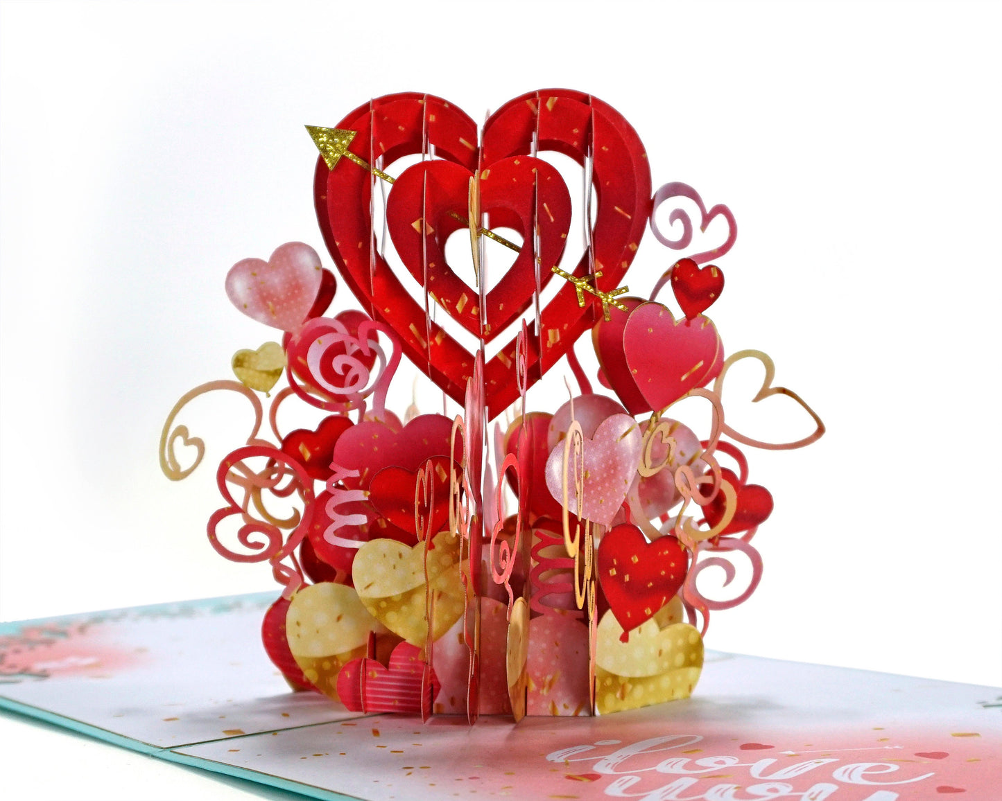 I Love You Balloons 3D Pop Up Card