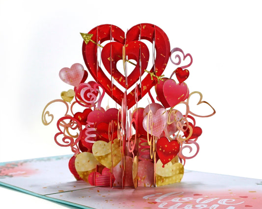 I Love You Balloons 3D Pop Up Card