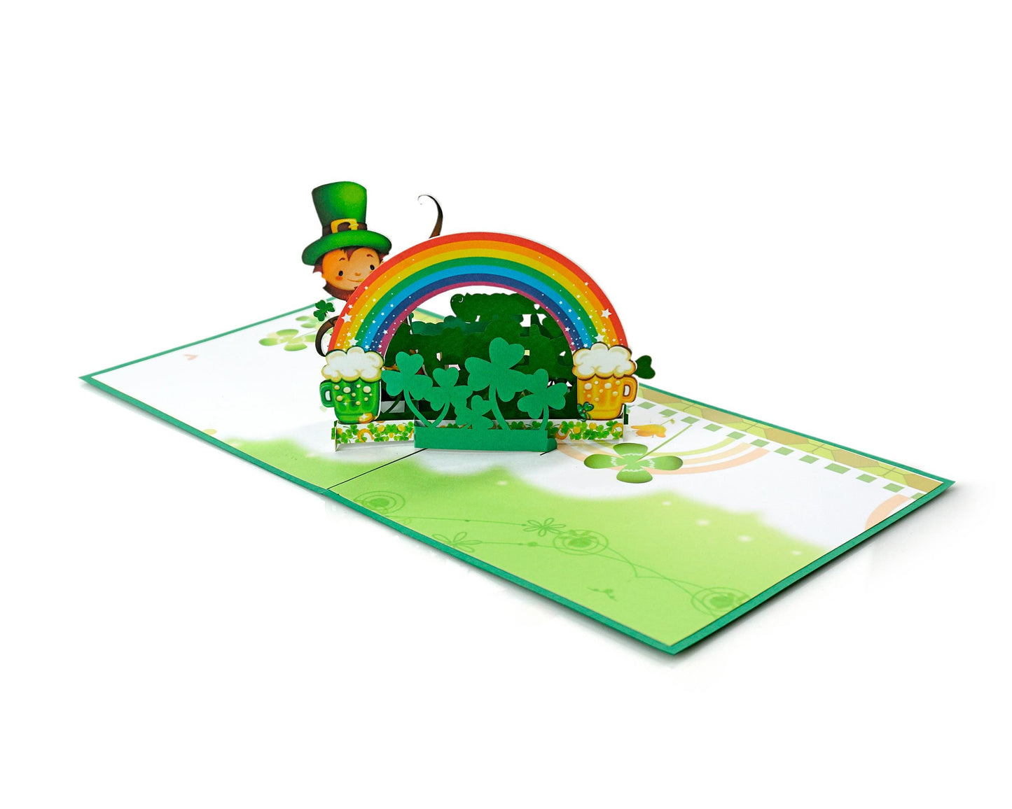 St. Patrick's Day 3D Pop Up Card - Leprechaun & Rainbow