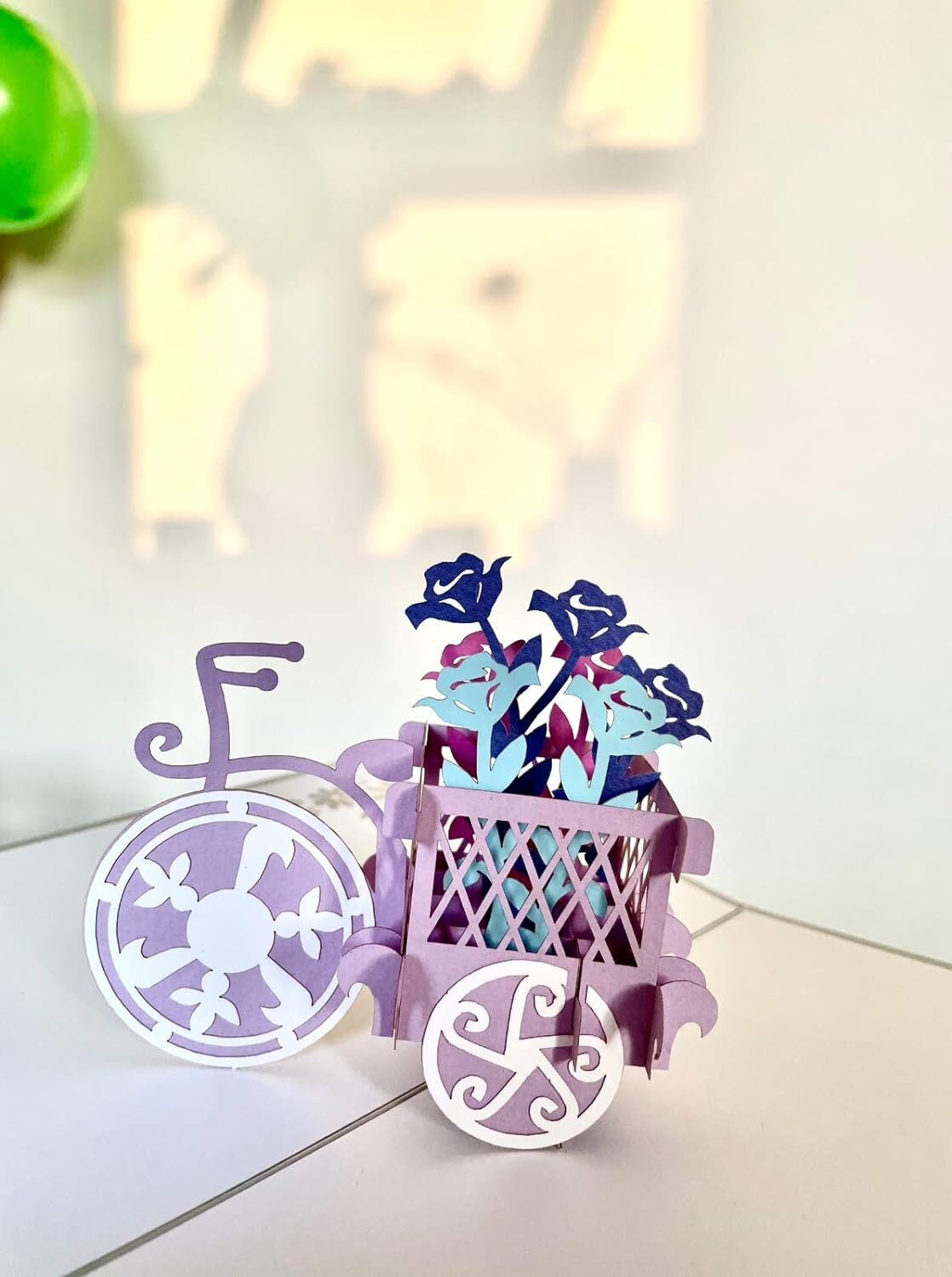 Flower Tricycle Basket 3D Pop Up Card - Spring Collection