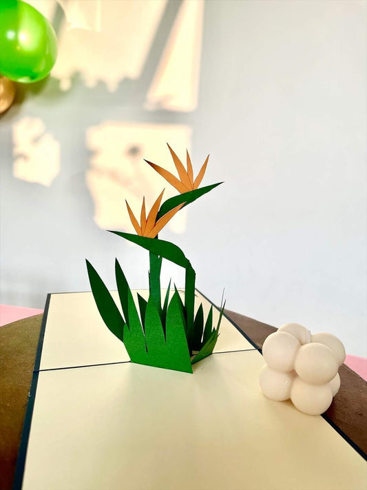 Bird of Paradise Flower 3D Pop Up Card - Spring Collection