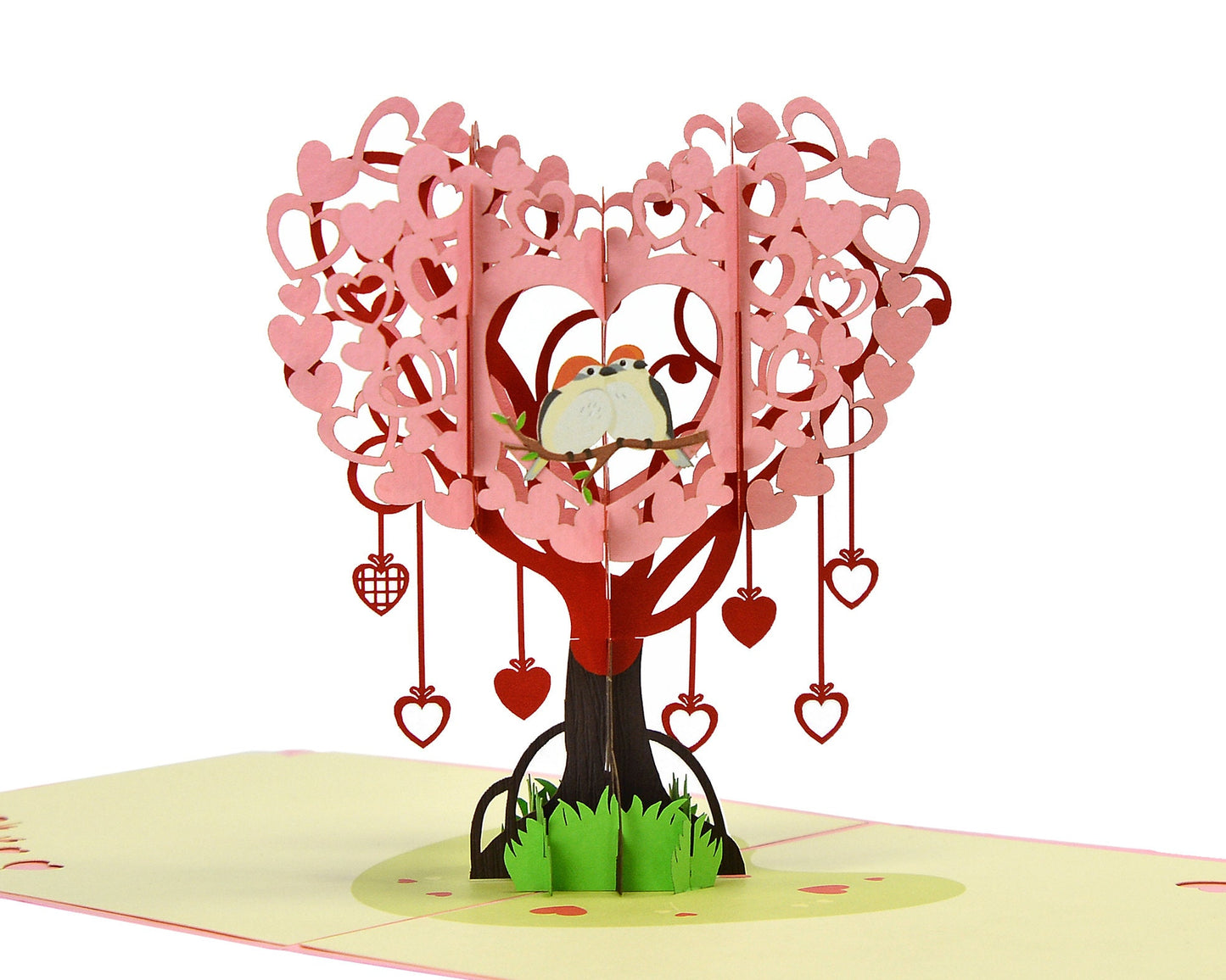 Love Birds in Heart Tree 3D Pop Up Card