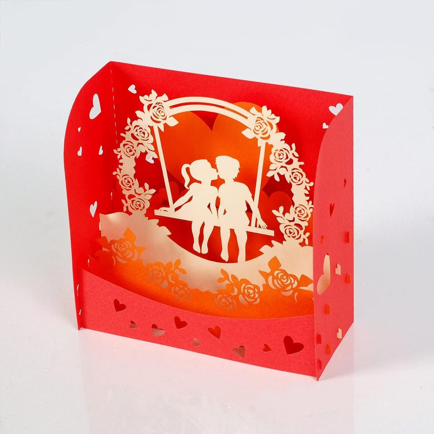 Kiss on Swing 3D Box Card - Valentine's Love Collection