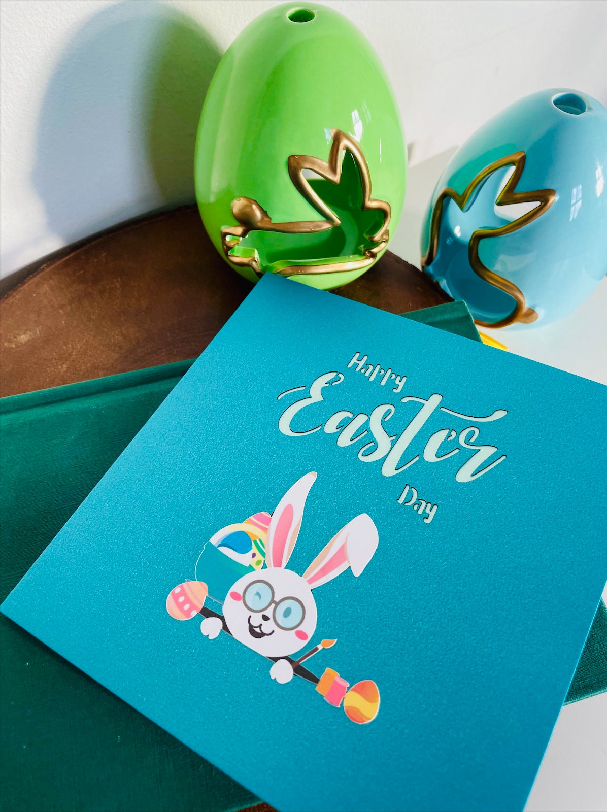 Happy Easter Bunny Bicycle 3D Pop Up Card