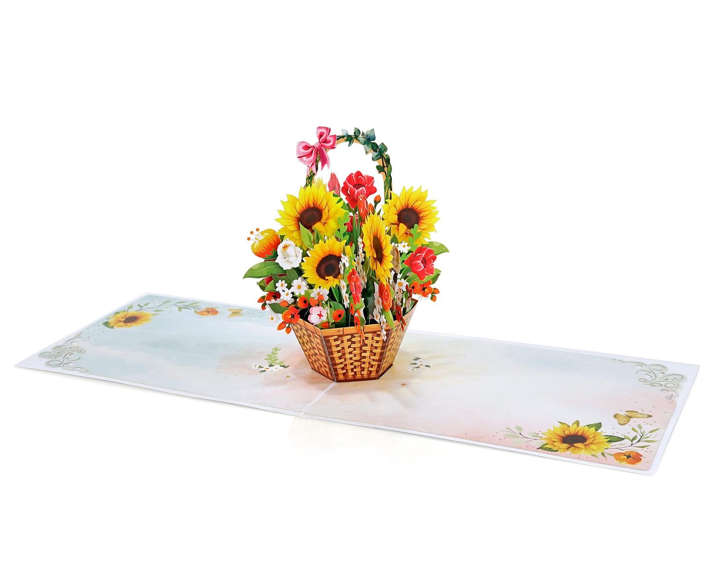 Sunflower Basket 3D Pop Up Card - Spring Bouquet