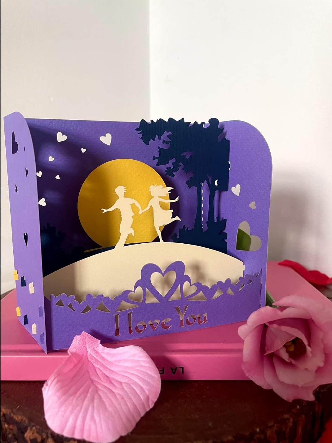 Romantic Couple Moonlight 3D Box Card