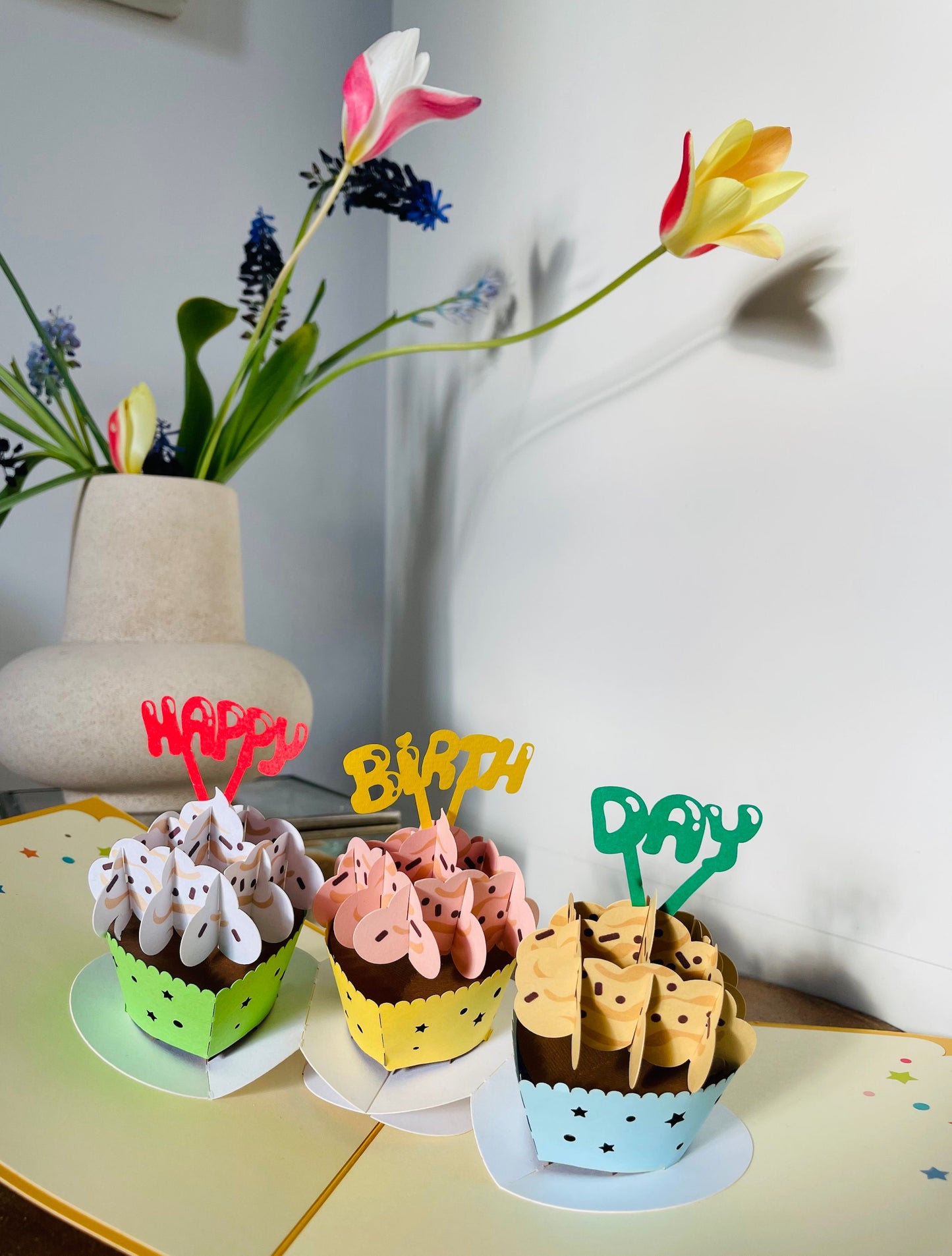 Happy Birthday Cupcake 3D Pop Up Card