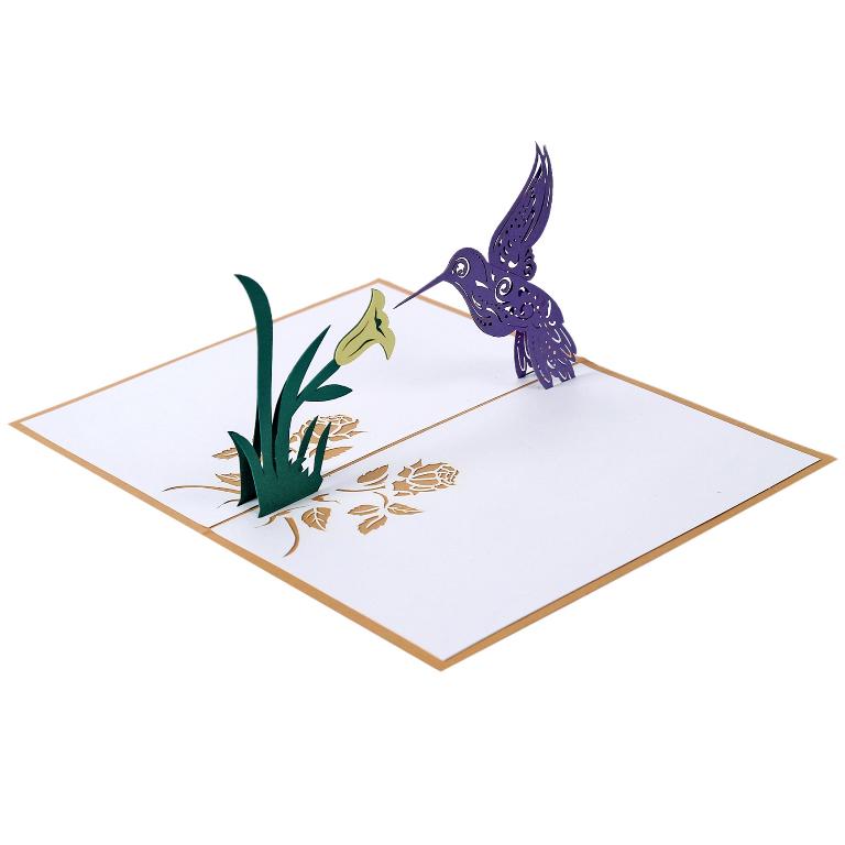 Hummingbird Flower 3D Pop-Up Card - Spring Collection