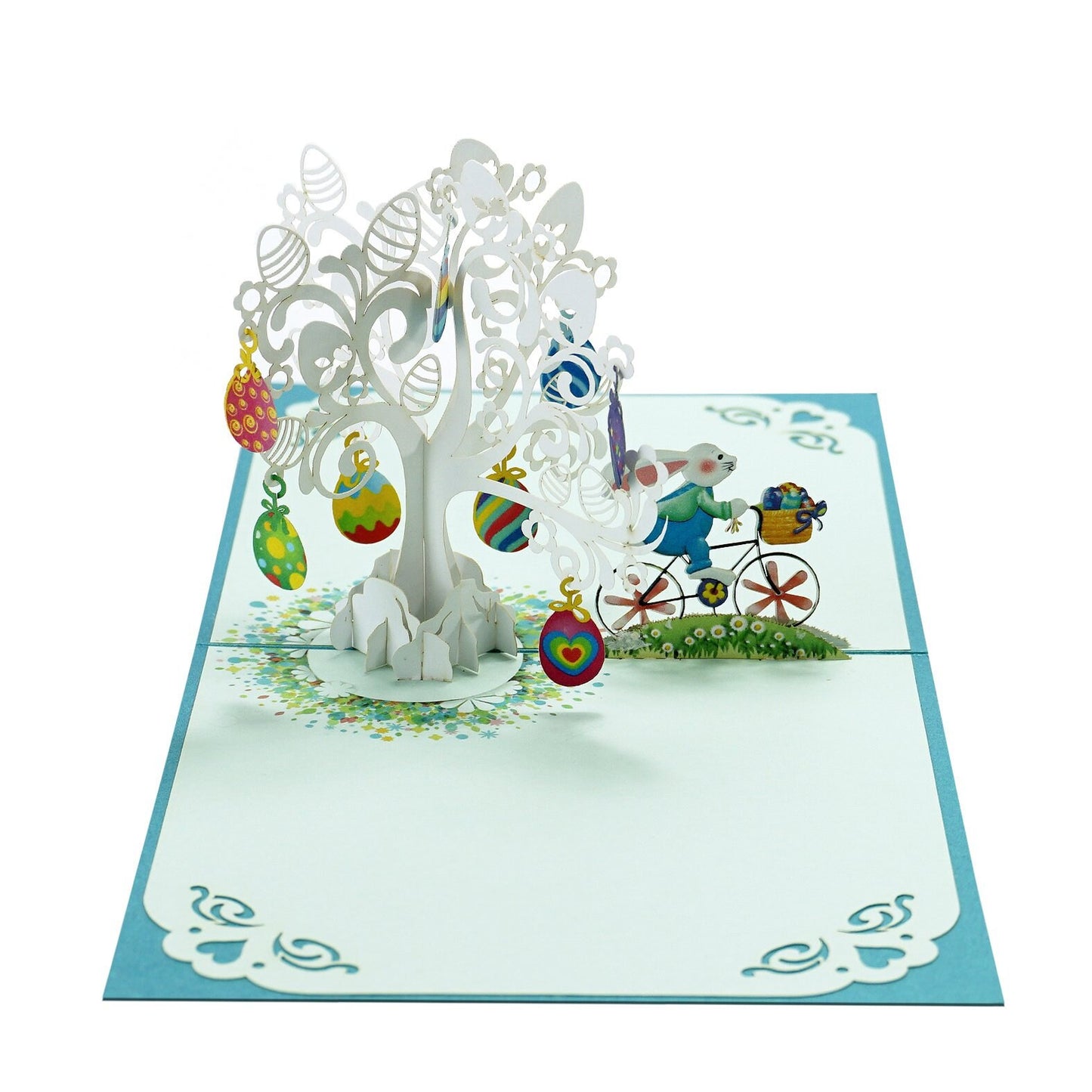 Happy Easter Bunny Bicycle 3D Pop Up Card