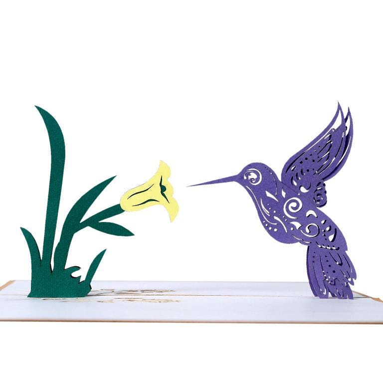 Hummingbird Flower 3D Pop-Up Card - Spring Collection