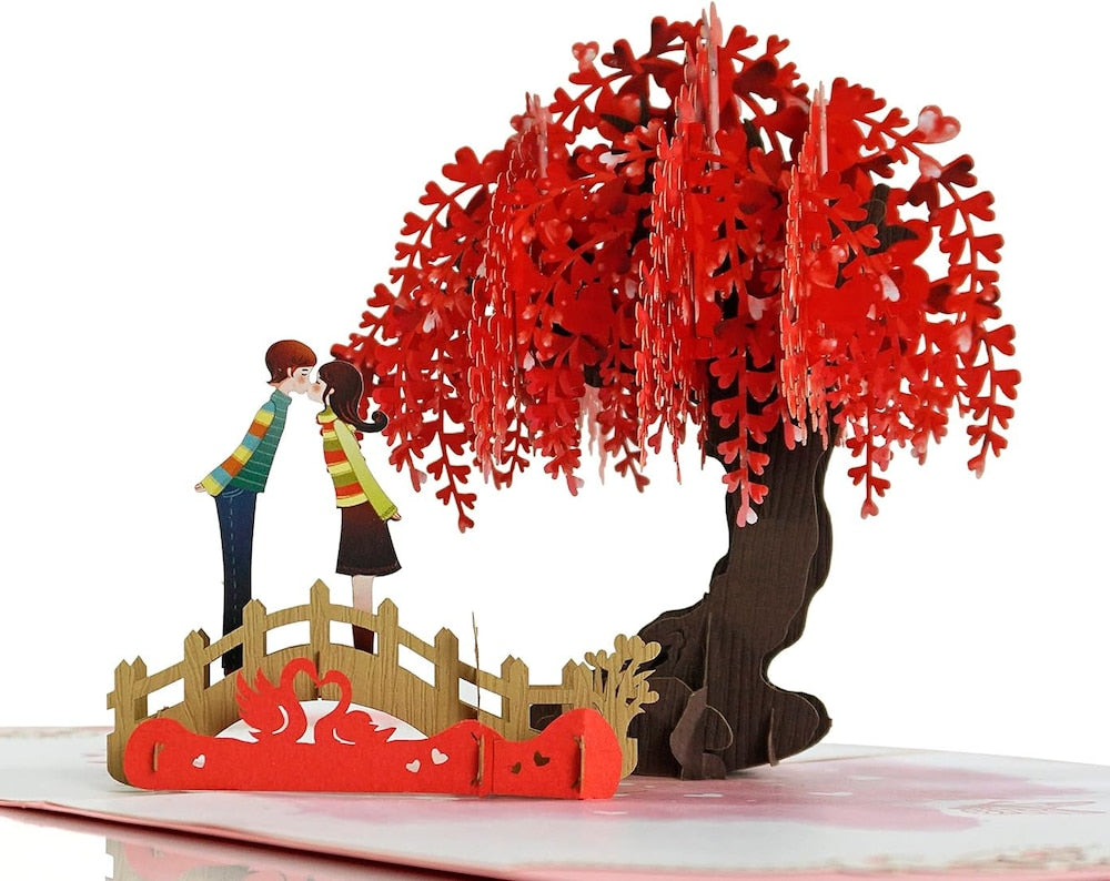 Couple Kiss 3D Pop Up Card - Romantic Valentine's Day Gift