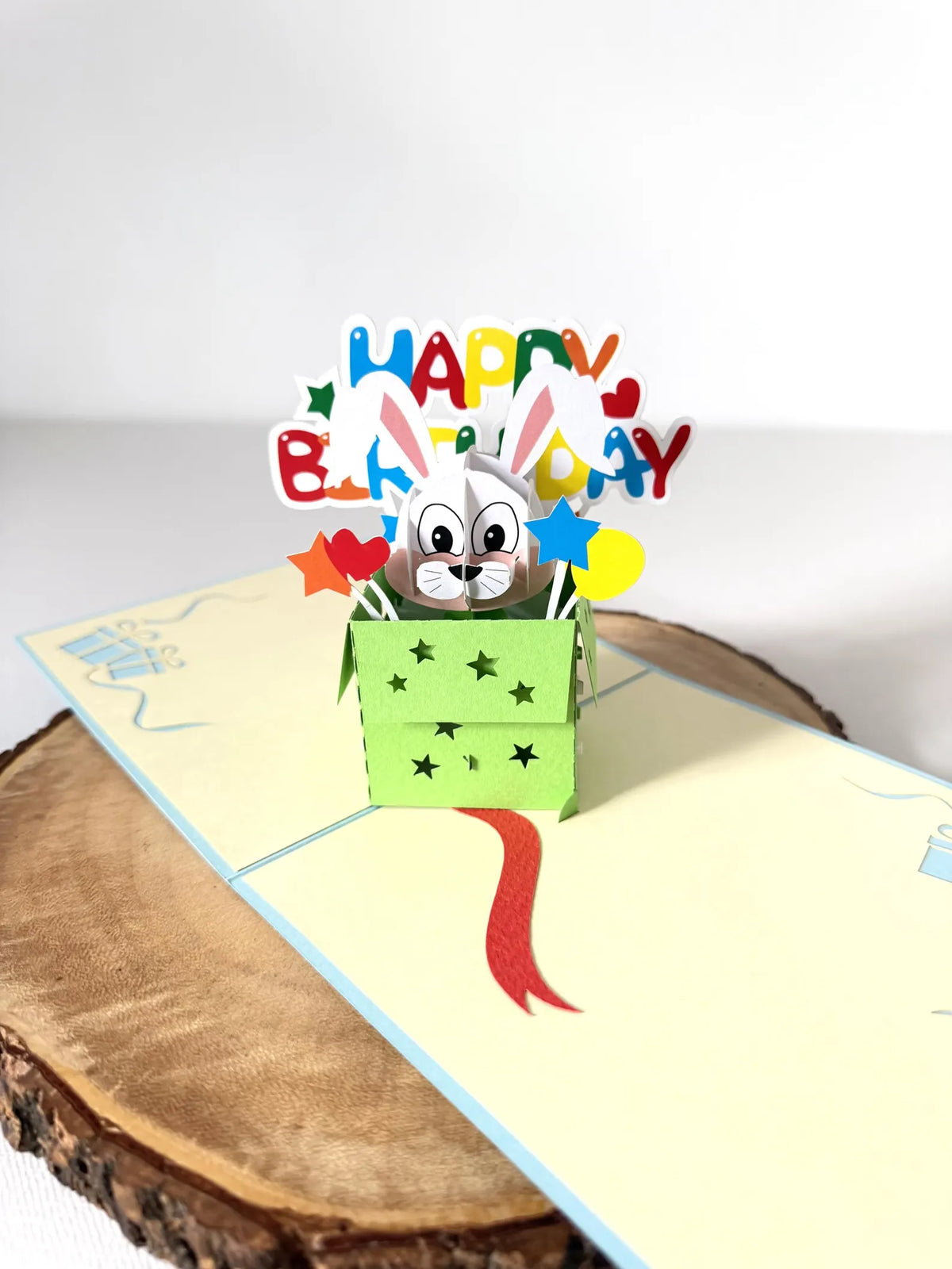 Happy Birthday Bunny Rabbit 3D Pop Up Card