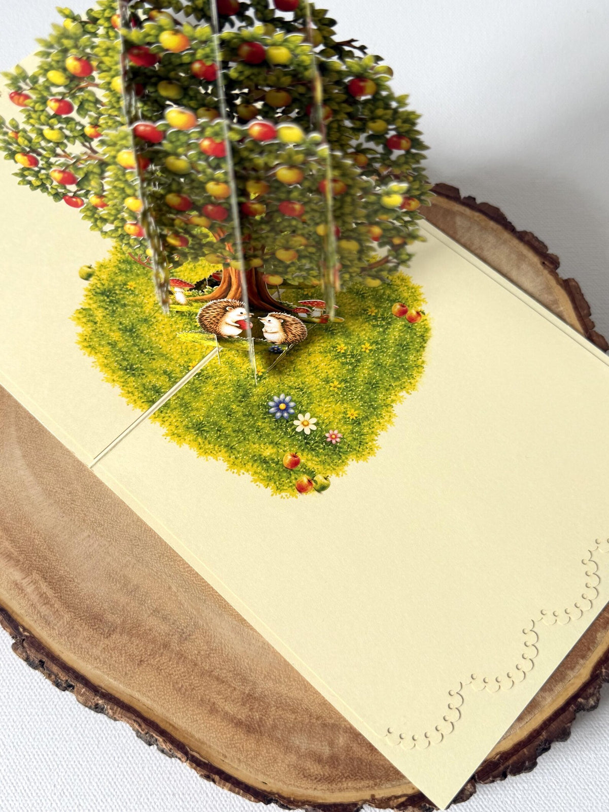 Hedgehogs Couple in Apple Tree Pop-Up 3D Card - Romantic Anniversary Card
